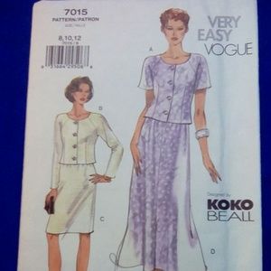 VOGUE Very Easy Vogue Top Skirt  8-10-12